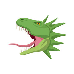 cartoon head hydra mythological creature vector illustration