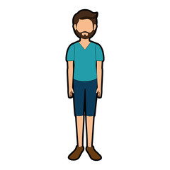 Fototapeta premium avatar man wearing casual clothes icon over white background colorful deisgn vector illustration