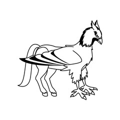 hippogriff greek mythological creature beast vector illustration