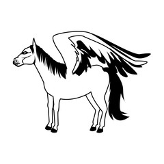 legendary winged horse from greek mythology pegasus vector illustration