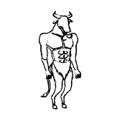 Fototapeta na wymiar minotaur greek mythological creature legend image vector illustration