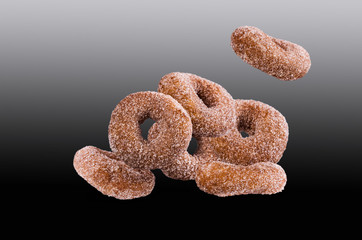 Round sugar donuts