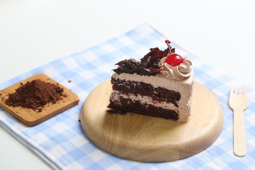 Piece of chocolate cake