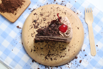 Piece of chocolate cake
