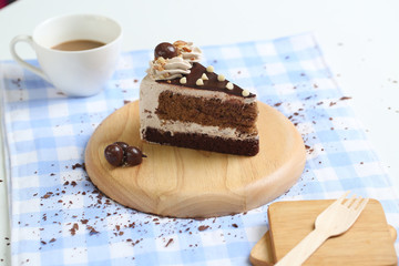 Piece of chocolate cake