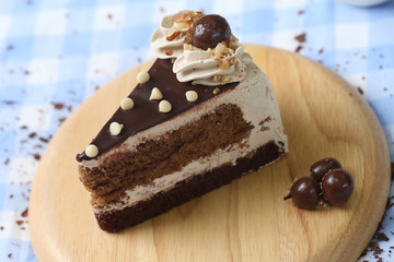 Piece of chocolate cake