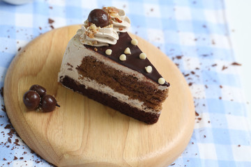 Piece of chocolate cake