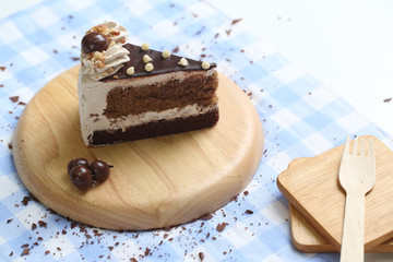 Piece of chocolate cake