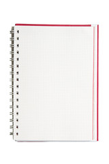 notebook with spiral isolated on white background.