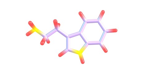 Tryptamine molecular structure isolated on white