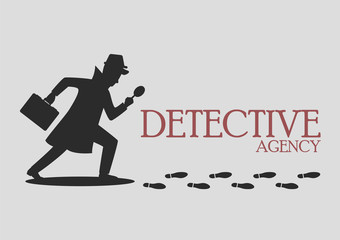 Silhouette of detective agency - obrazy, fototapety, plakaty
