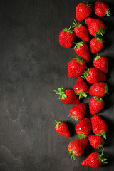 Strawberries on black