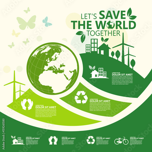 Environment Let S Save The World Together Wall Mural Wallpaper Murals Kowition