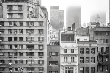Fototapeta na wymiar A foggy day In New York City, USA