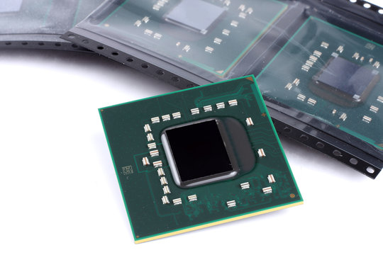 laptop video chip isolated on white background