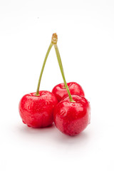 Cherries isolated on white