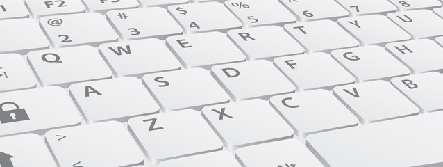 Clavier qwerty 3D blanc