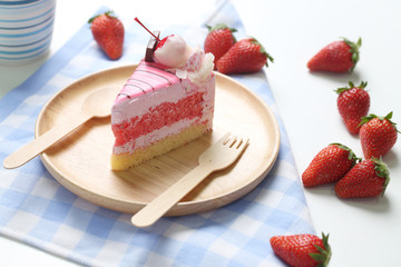 Piece of strawberry cake