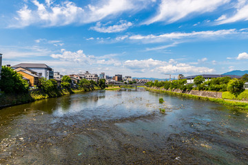 Fototapeta na wymiar 鴨川の風景 京都 日本