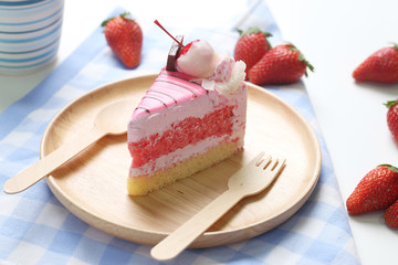 Piece of strawberry cake