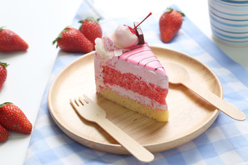 Piece of strawberry cake