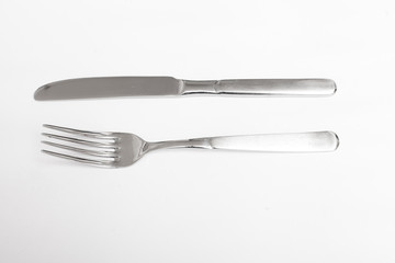 Knife and fork, silverware isolated