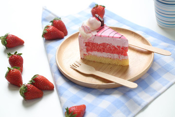 Piece of strawberry cake