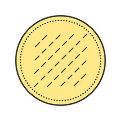 Cotton pad. Flat icon of hygiene products. Object for design