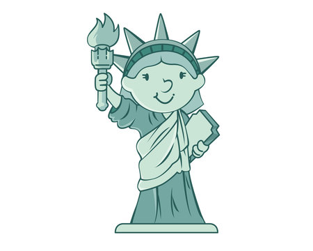 recommend clip art: Cute American Dreams Freedom Liberty Statue Character 