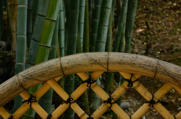 bamboo fence at Japanese garden, Kyoto Japan
