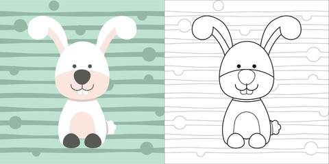 coloring page cute little rabbit for education