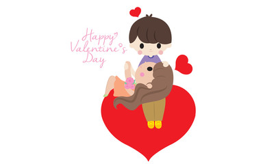 Couple in love cartoon for Valentine's day