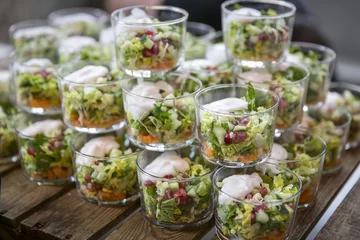 Fototapete Buffet, Bar   Catering / Salat im Glas mit Dressing