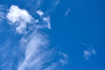 White clouds in blue sky.