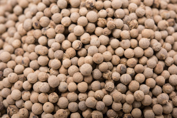 closeup the dried white peppers as background