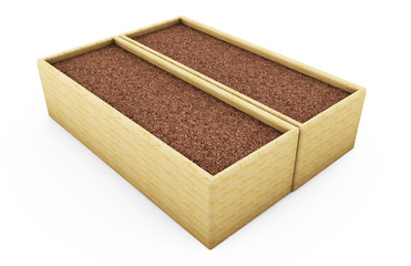 mini zen garden with white sand, 3d render