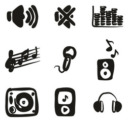 Audio Icons Freehand Fill