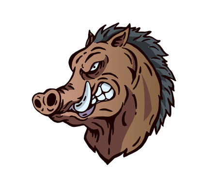 Leadership Animal Head Logo - Boar Character