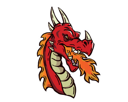Leadership Animal Head Logo - Dragon Character