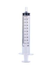 Medical syringe isolated on white background