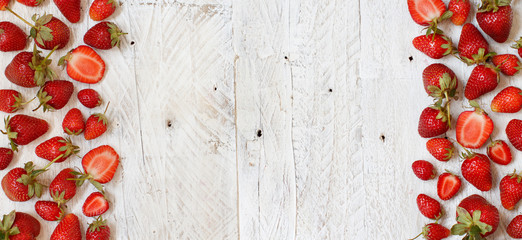 Strawberries  on a wooden table