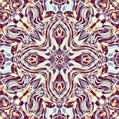 Abstract square background. Symmetric decorative ornament pattern in Art Nouveau style