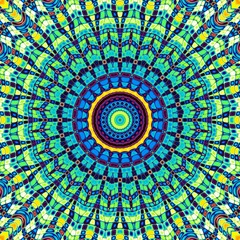 Abstract square background. Symmetric decorative ornament pattern in Art Nouveau style