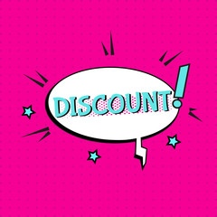 Sale comic text speech. Promo bubble phrase