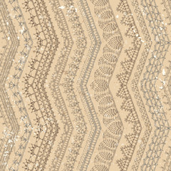 Vector retro crochet seamless pattern.
