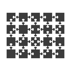 Naklejka premium Parts of puzzles flat in white background. Jigsaw Vector illustration