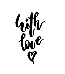 With love hand written lettering