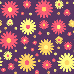 Fototapeta na wymiar Seamless cute floral pattern. Vector background