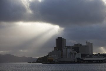 Factory in dramatic light