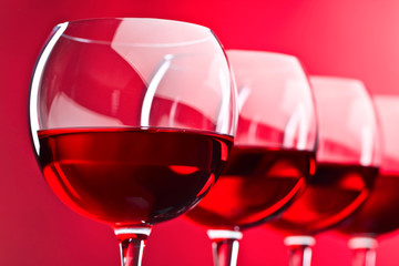 Glasses of red wine